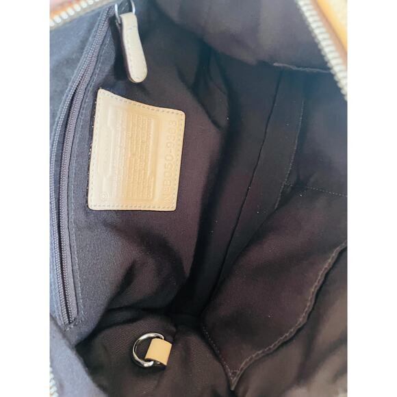 Vtg COACH signature canvas tan fabric convertible shoulder bag 9363 Y2K - Picture 9 of 10